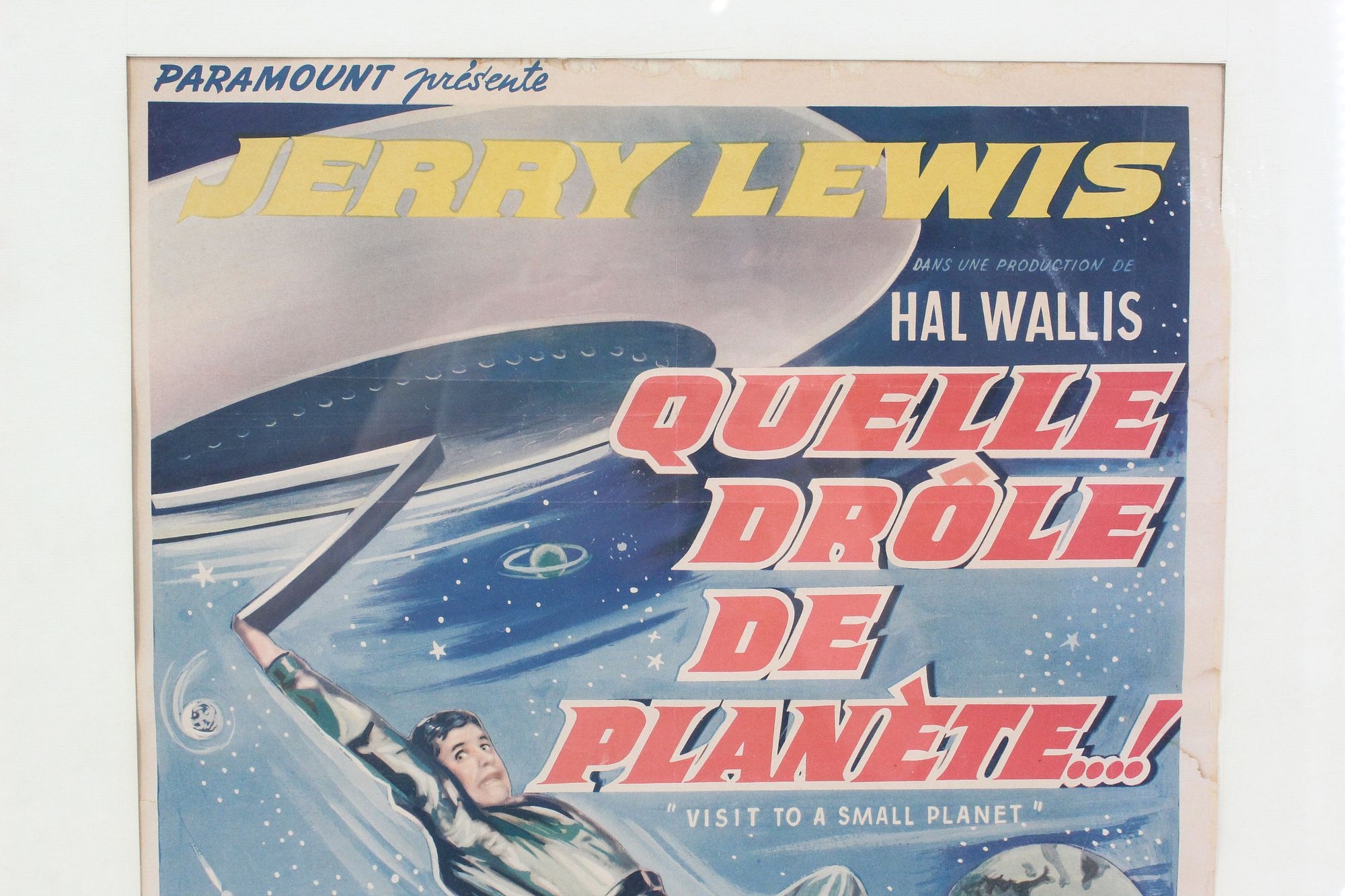 Artwork by Paramount Pictures, Visit To A Small Planet Belgian Movie Poster AS IS, Made of Poster