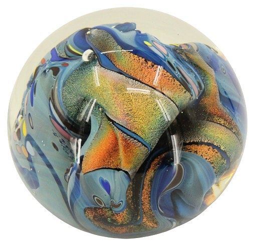 Rollin Karg Dichroic Glass Magnum Paperweight by Rollin Karg, 1995
