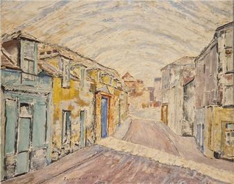 Street and facades, 1943 - Georges Slobodzinski