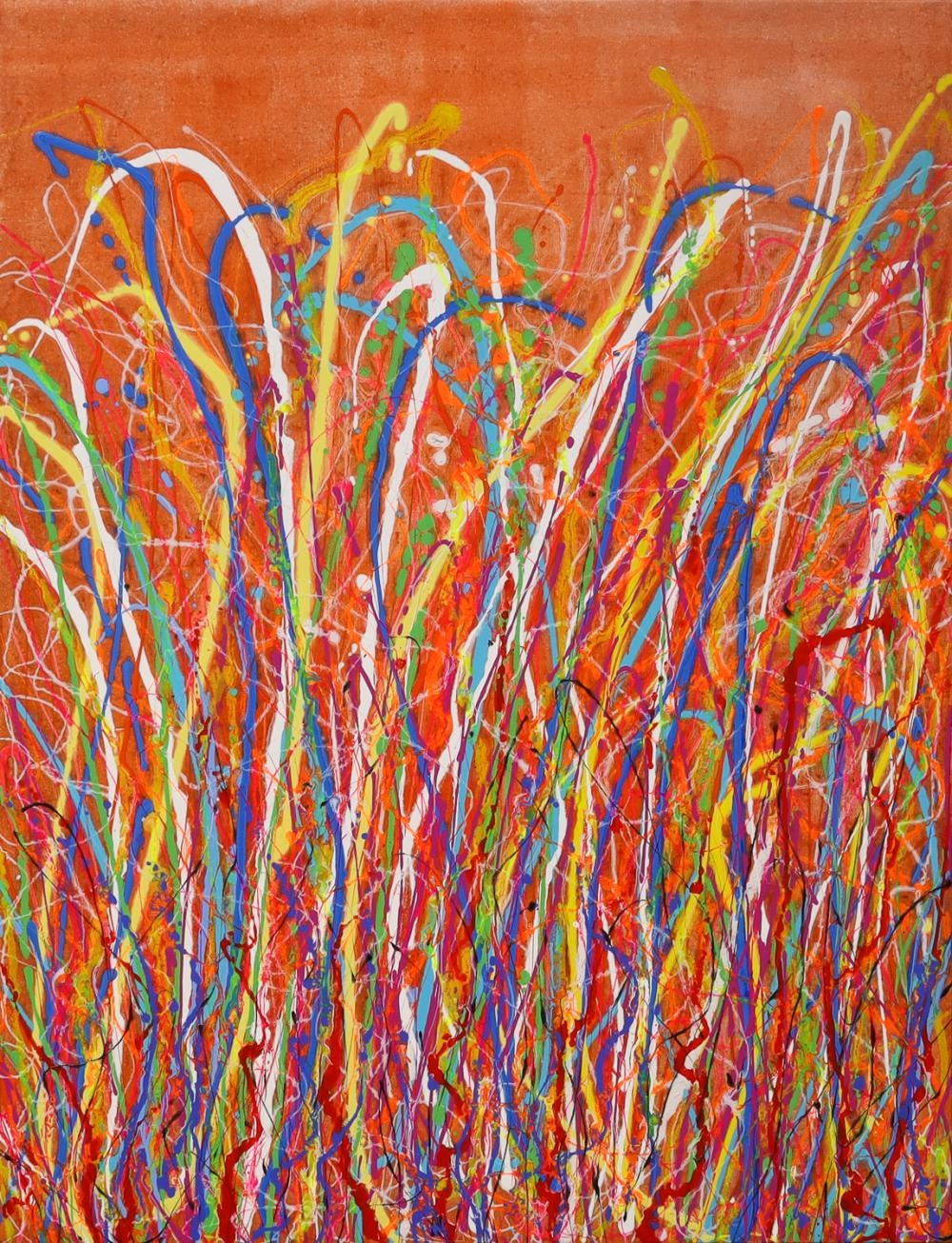 Artwork by Max Milan, "Desert Vines", Made of Synthetic Polymer Paint on linen