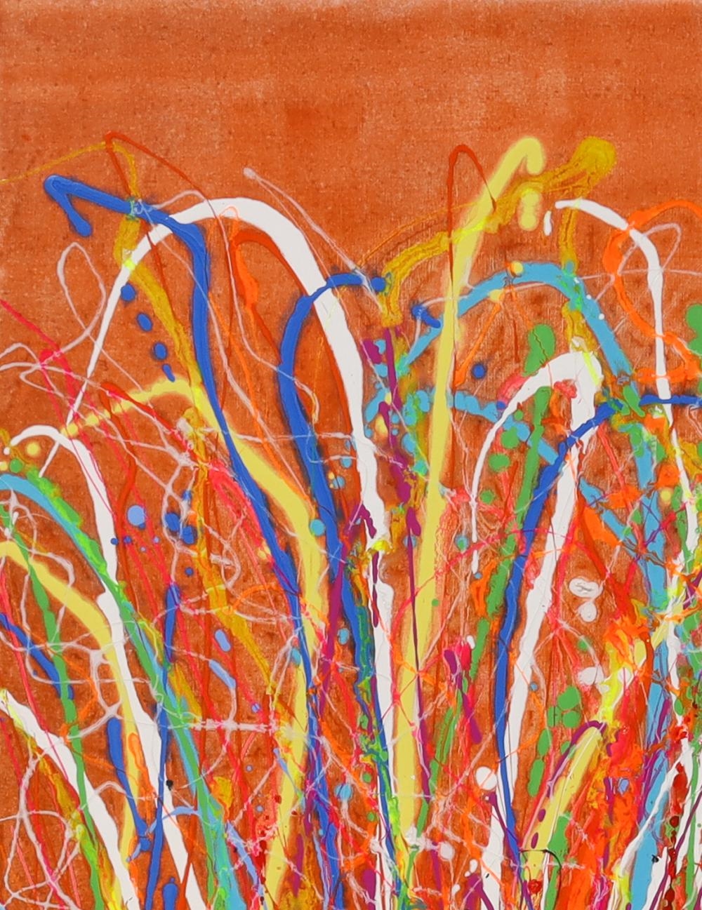 Artwork by Max Milan, "Desert Vines", Made of Synthetic Polymer Paint on linen