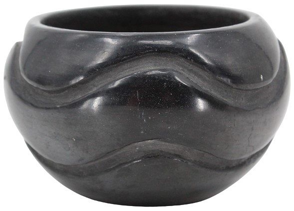 Artwork by Santa Clara Pueblo, 2) Vintage Signed Carved Santa Clara Pueblo Bowls, Made of Pottery