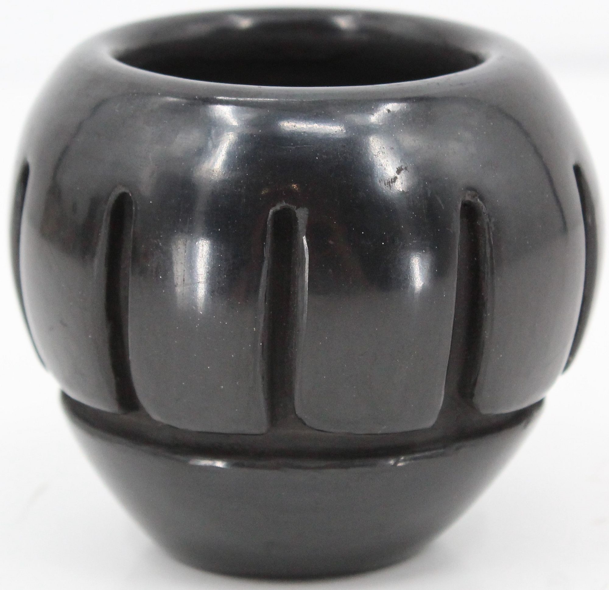 Artwork by Santa Clara Pueblo, 2) Vintage Signed Carved Santa Clara Pueblo Bowls, Made of Pottery