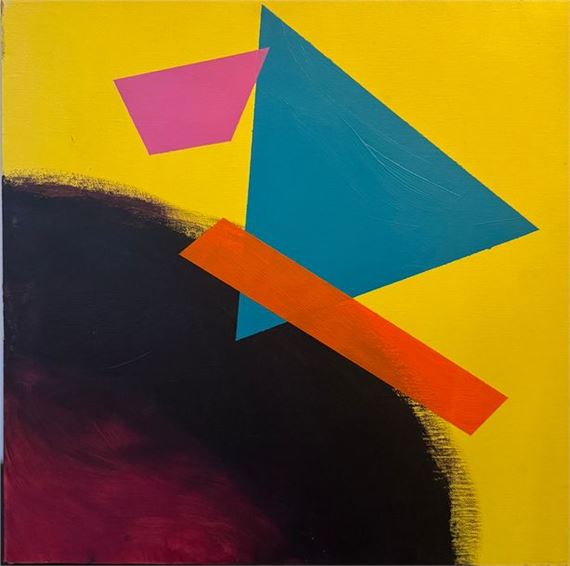 1986) Stellar percussion, 2019 Mixed media on canvas, signed and dated on the back 50 x 50 cm - J. Bobby