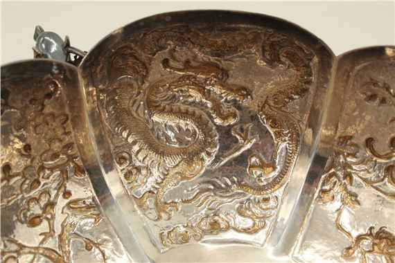 Wang Hing | Chinese Wang Hing Sterling Dragon Bowl 20 ozt (19th Century ...