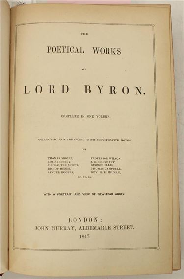 Lord Byron | The Poetical Works of Lord Byron 1847 (1847) | MutualArt
