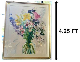 Judi Rotenberg Watercolor &quot;Blue Vase - Judi Rotenberg