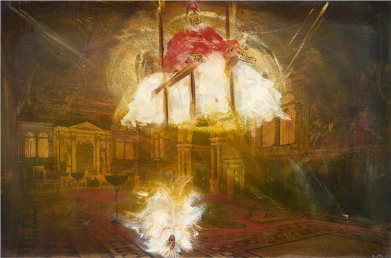 Pope a la Francis Bacon and Fluffy Pooch - Rodney Pople