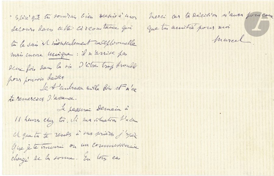 Artwork by Marcel Proust, L.A.S. "Marcel",... - Lot, Made of ink