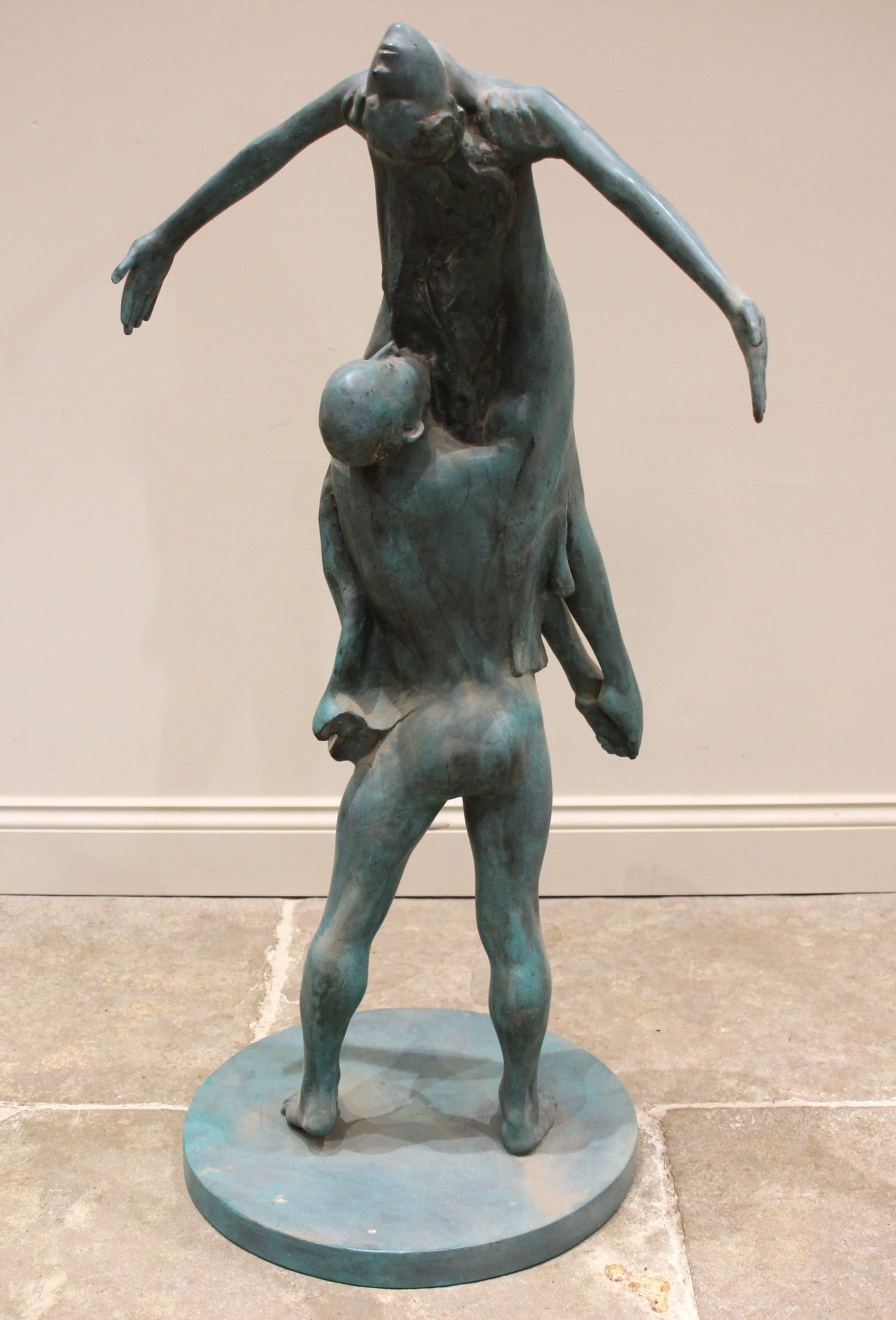 John W. Mills | Dancers – female lifted, arms outstretched, Patinated ...