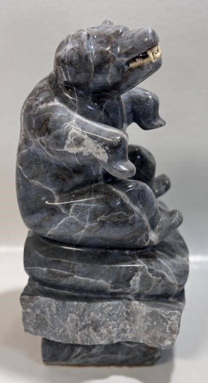 Artwork by Levi Semigak, SUBSTANTIAL LEVI SEMIGAK POLAR BEAR SOAPSTONE, Made of soapstone