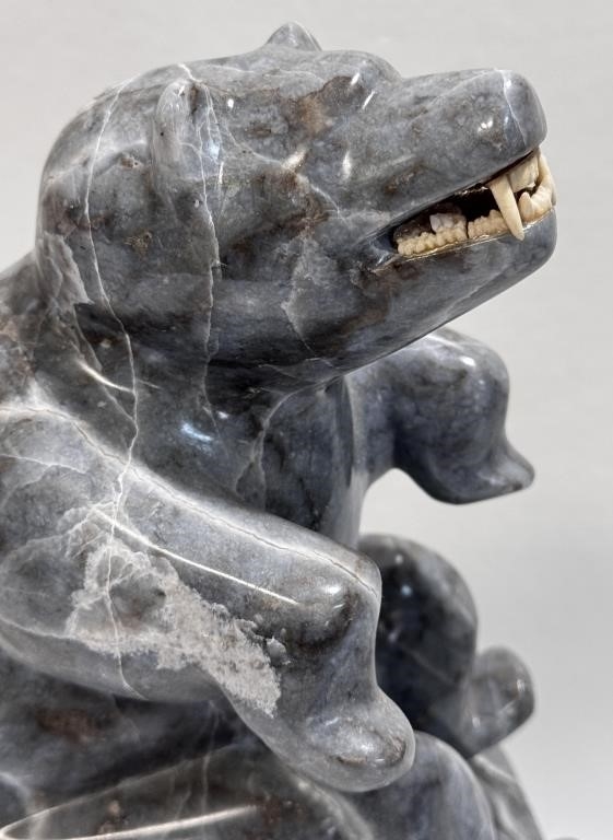 Artwork by Levi Semigak, SUBSTANTIAL LEVI SEMIGAK POLAR BEAR SOAPSTONE, Made of soapstone