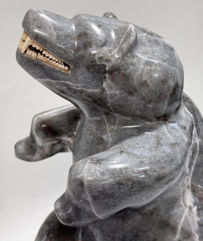 Artwork by Levi Semigak, SUBSTANTIAL LEVI SEMIGAK POLAR BEAR SOAPSTONE, Made of soapstone