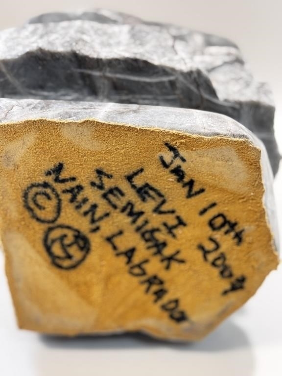 Artwork by Levi Semigak, SUBSTANTIAL LEVI SEMIGAK POLAR BEAR SOAPSTONE, Made of soapstone