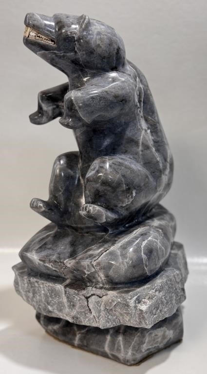 Artwork by Levi Semigak, SUBSTANTIAL LEVI SEMIGAK POLAR BEAR SOAPSTONE, Made of soapstone