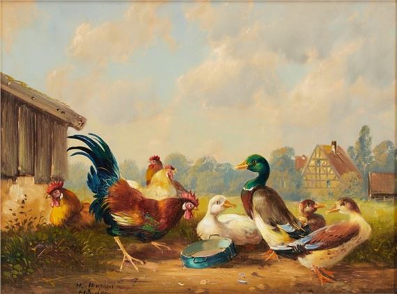 Geflügelszene by Hubert Kaplan, 1940