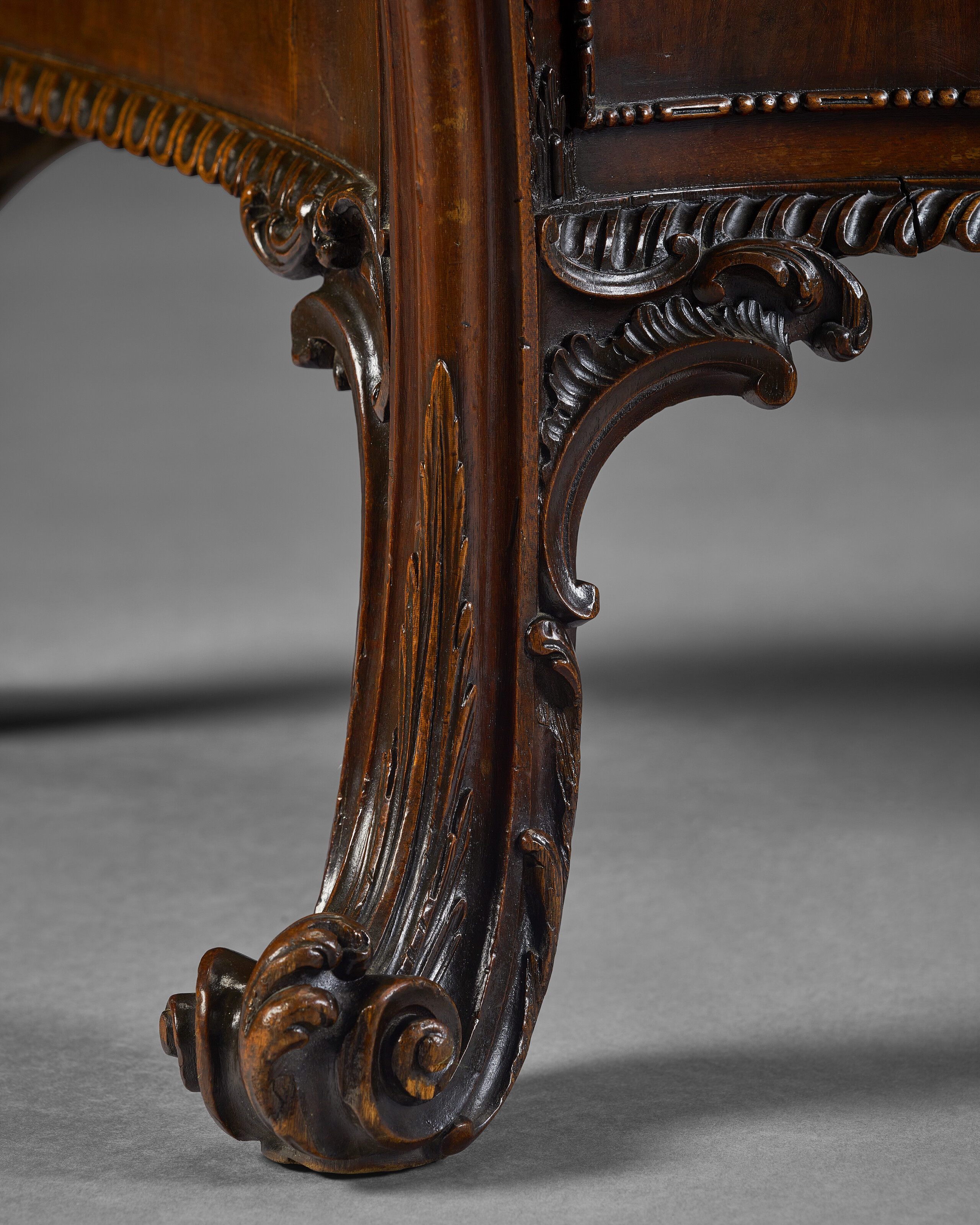 Artwork by Richard Wright, Edward Elwick, A GEORGE III MAHOGANY SERPENTINE COMMODE, Made of engraving