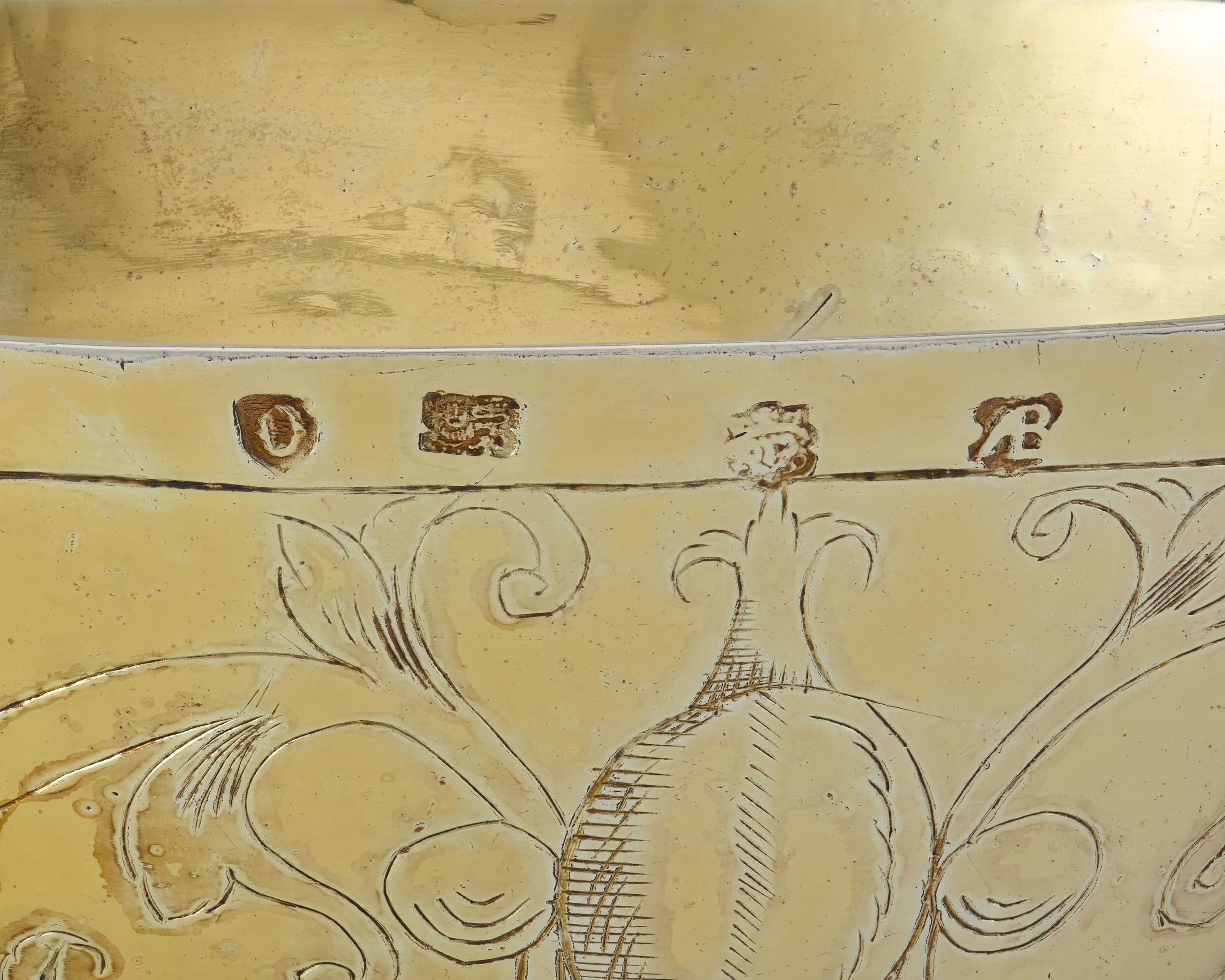 Artwork by Anthony Bennett, A JAMES I SILVER-GILT CUP OR STANDING BOWL, Made of SILVER