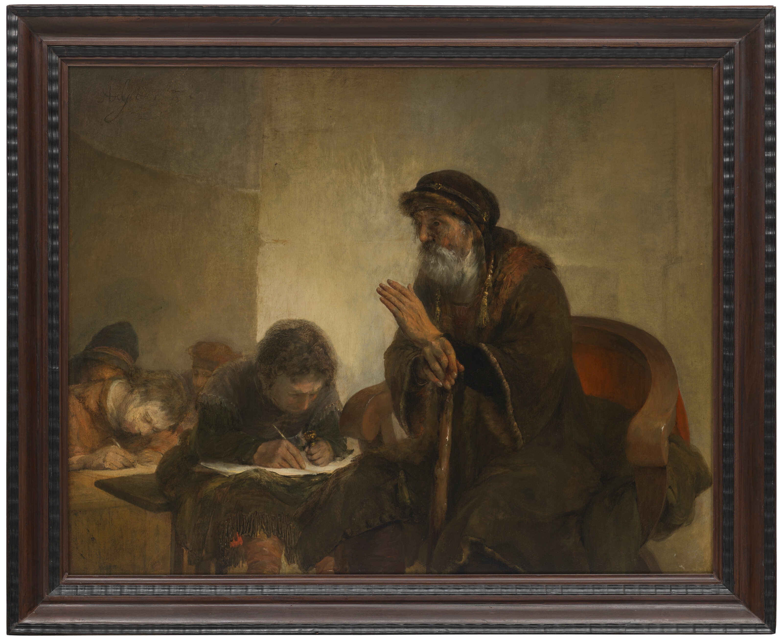 Aert de Gelder | Homer dictating to scribes | MutualArt