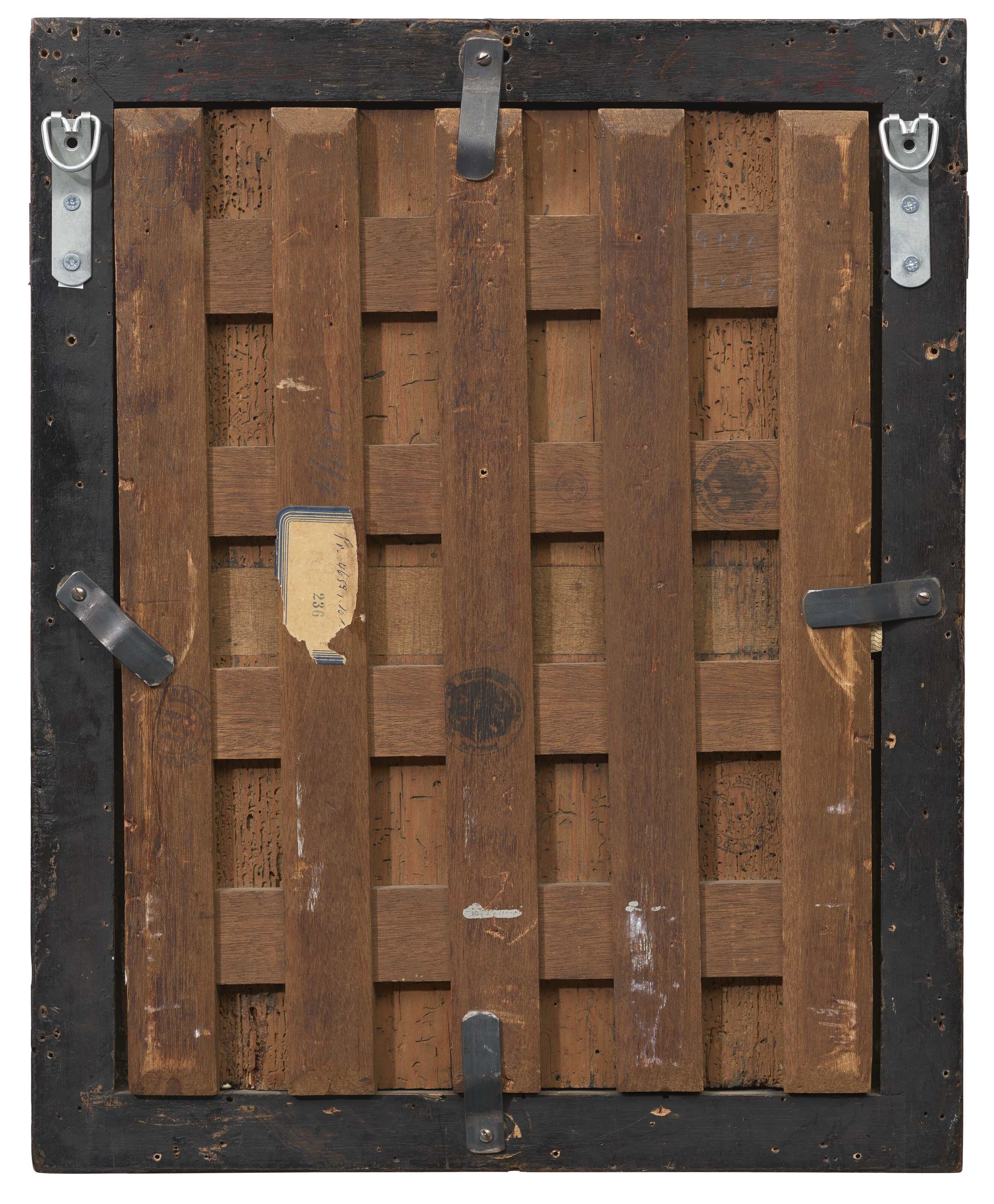 Artwork by Michael Pacher, Friedrich Pacher, A triptych: the central panel: The Virgin and Child with musical angels; the wings: the inner faces: Saint Catherine of Alexandria; Saint Barbara; the outer faces: The Annunciation, Made of oil and gold on panel