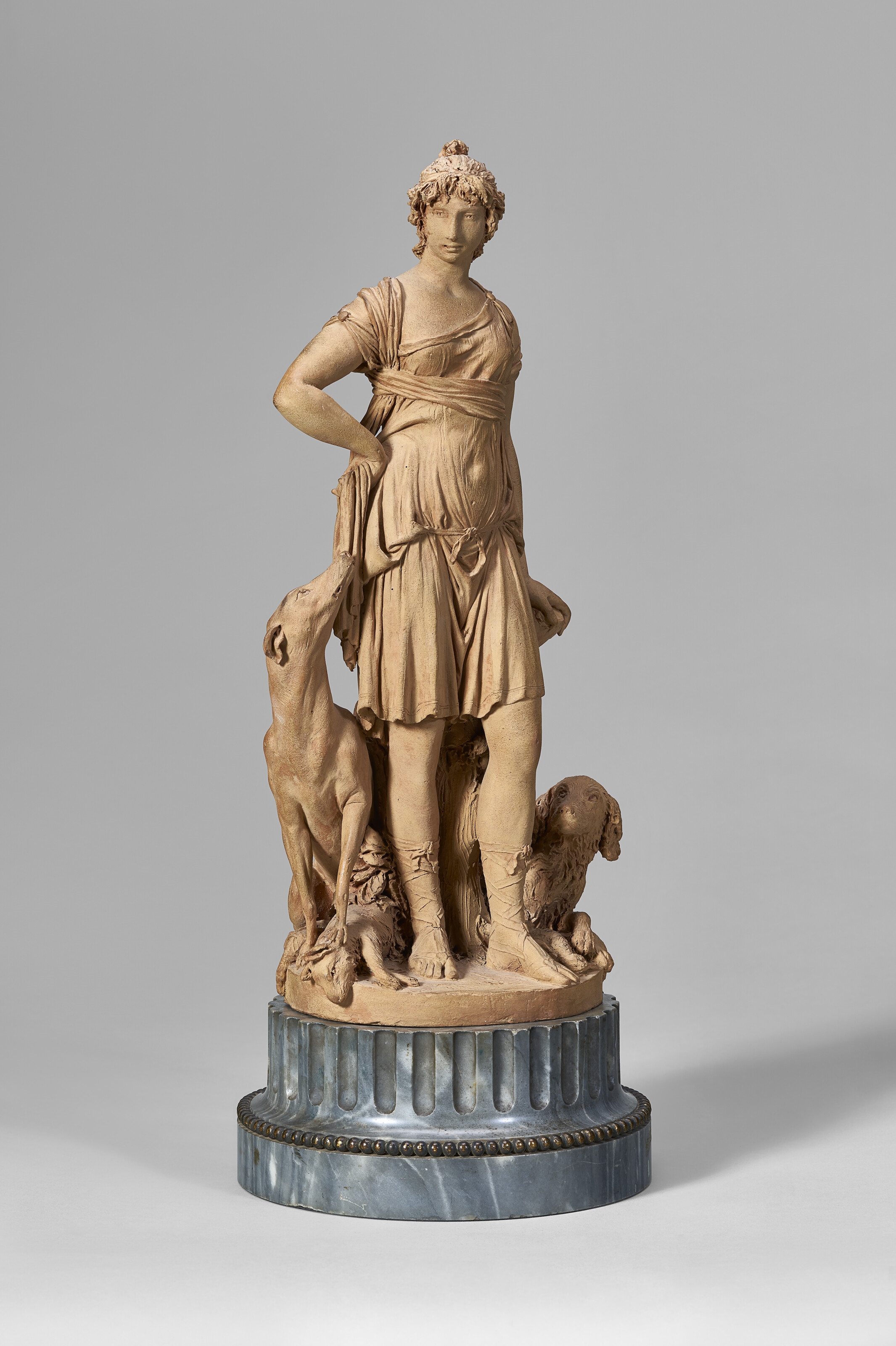 Artwork by Gilles-Lambert Godecharle, Diana and her Hounds, Made of terracotta
