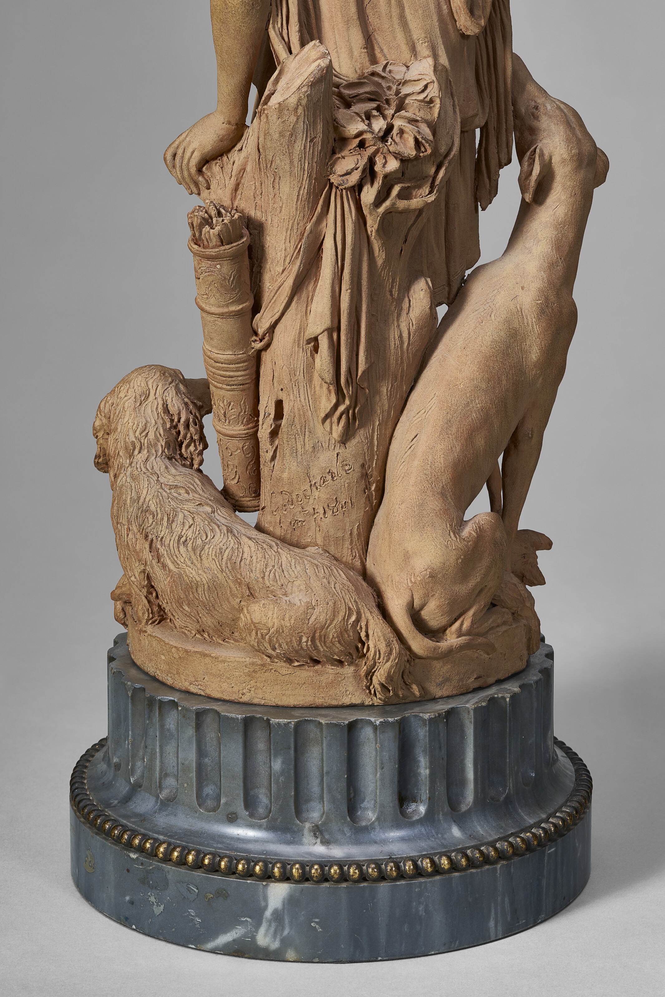 Artwork by Gilles-Lambert Godecharle, Diana and her Hounds, Made of terracotta