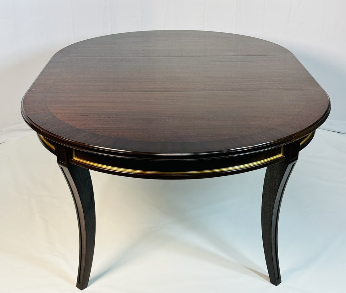 Artwork by Madeline Stuart, Talbot Dining Table, Made of mahogany and walnut wood