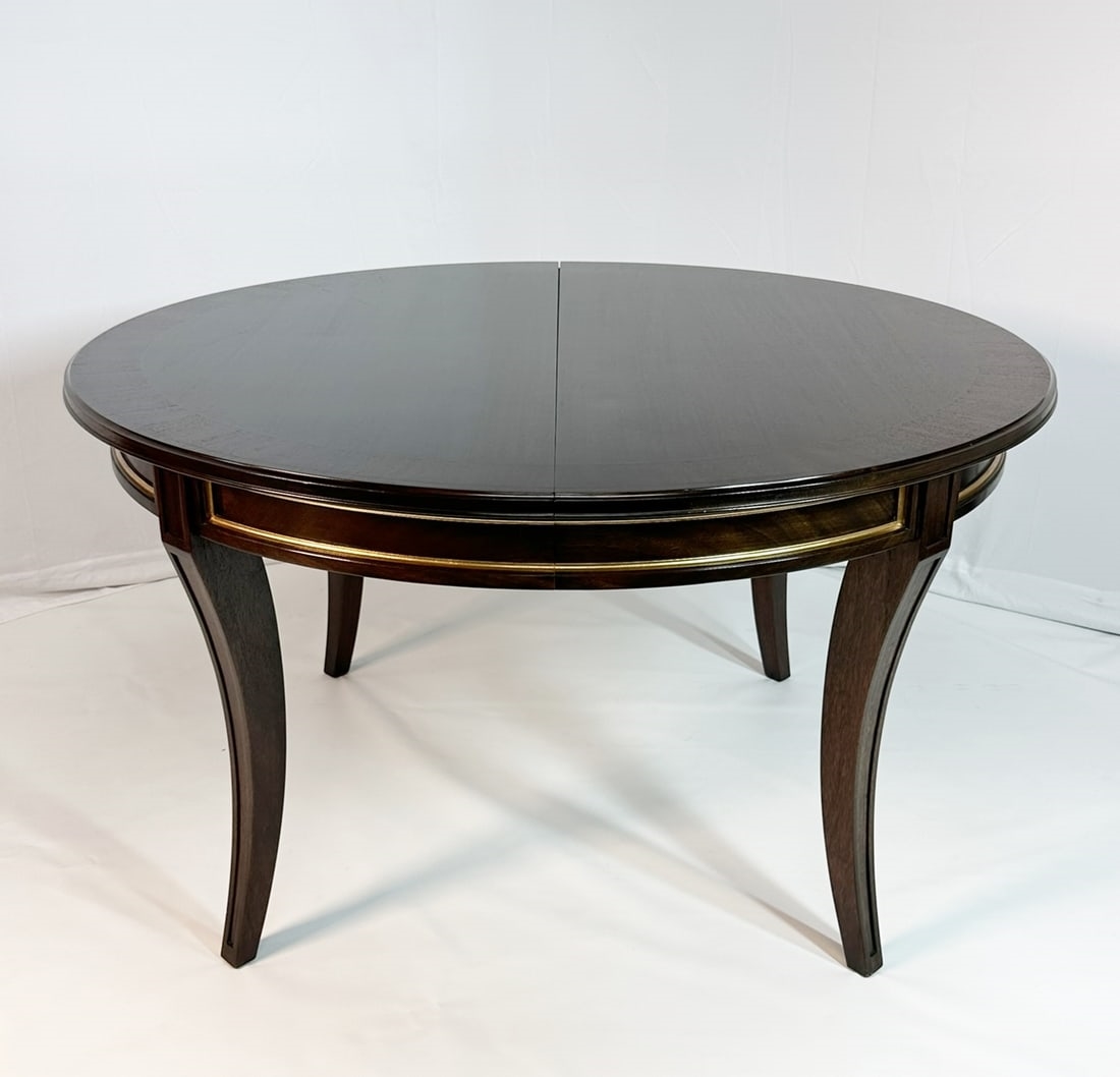 Artwork by Madeline Stuart, Talbot Dining Table, Made of mahogany and walnut wood
