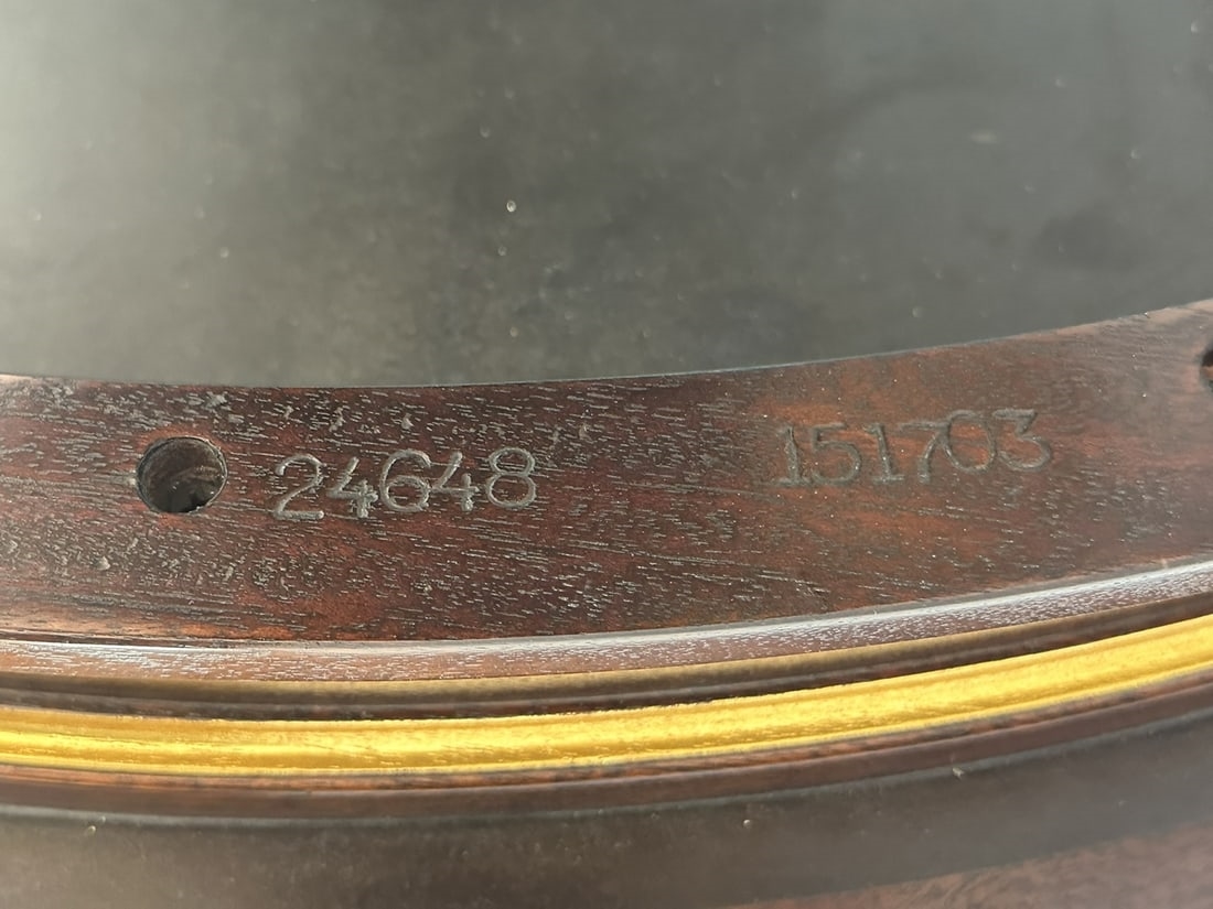 Artwork by Madeline Stuart, Talbot Dining Table, Made of mahogany and walnut wood