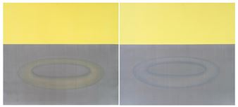 Doppelgemälde Gelb auf Grau - Elisabeth Mehrl