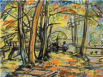 Brücke am Wehr im Eichental bei Prien am Chiemsee - Hermine Tomanek