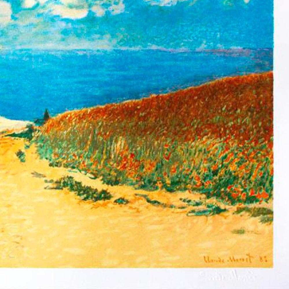 Artwork by Claude Monet, Claude Monet, "Chemin Dans Les Bles A Pourville" Framed Limited Edition Lithograph with Certificate of Authenticity., Made of limited edition lithograph
