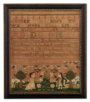 A Needlework Sampler, Worked by Elizabeth Shillaber, Danvers, Massachusetts - Elizabeth Shillaber