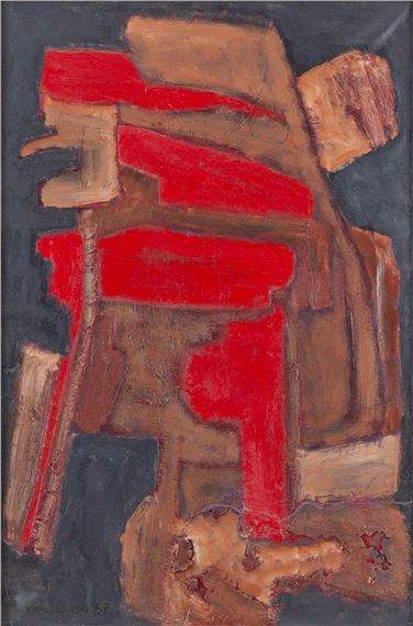 Composition with red - Kazimierz Krolikowski