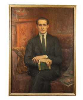 AN EARLY 20TH CENTURY OIL ON CANVAS FULL LENGTH PORTRAIT OF HANS ALIN BY AVA DE LAGERCRANTZ - Ava Hedvig Gustaiva Lagercrantz
