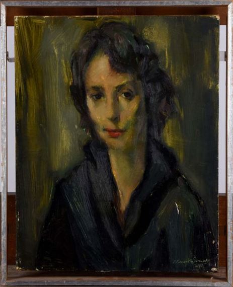 Portrait de Femme, daté 1955 by Clement Serneels, circa 1955