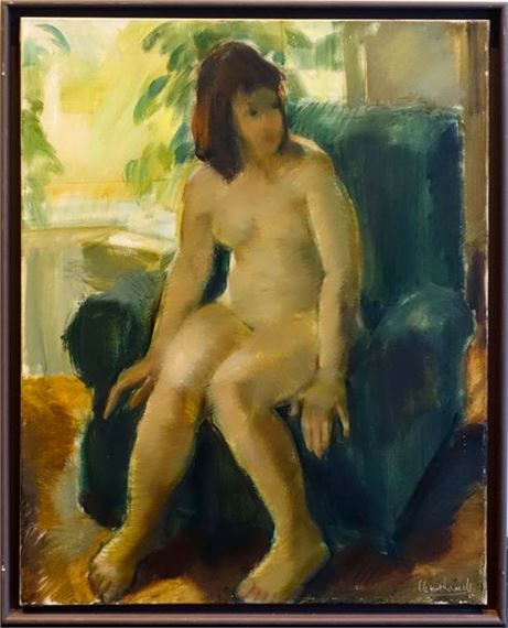Nu dans un intérieur, daté 1964 by Clement Serneels, circa 1964