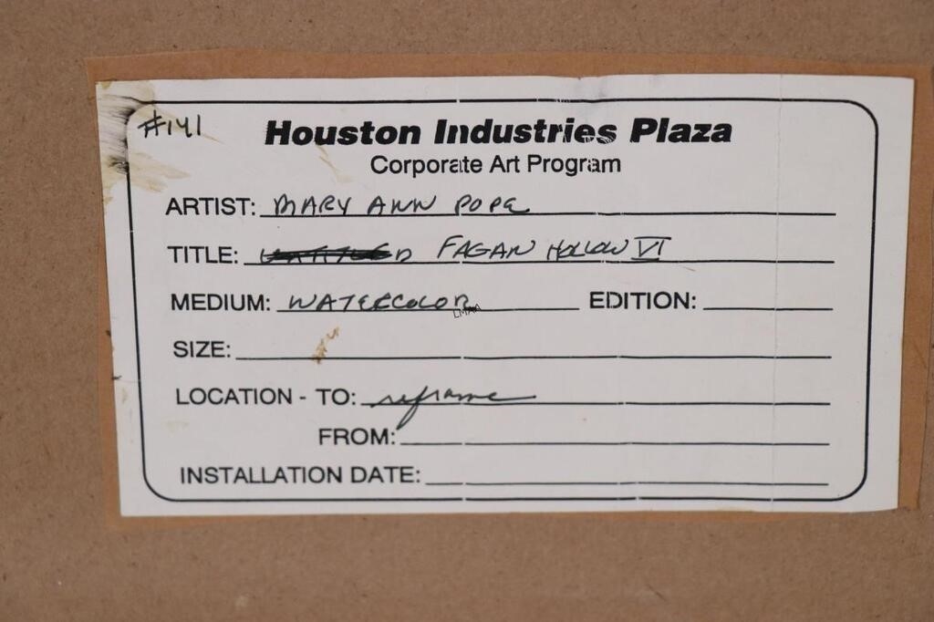 Artwork by Mary Ann Pope, Fagan Hollow VI, Made of Watercolor