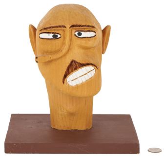 Sultan Rogers Folk Art Carved Head - Sulton Rogers