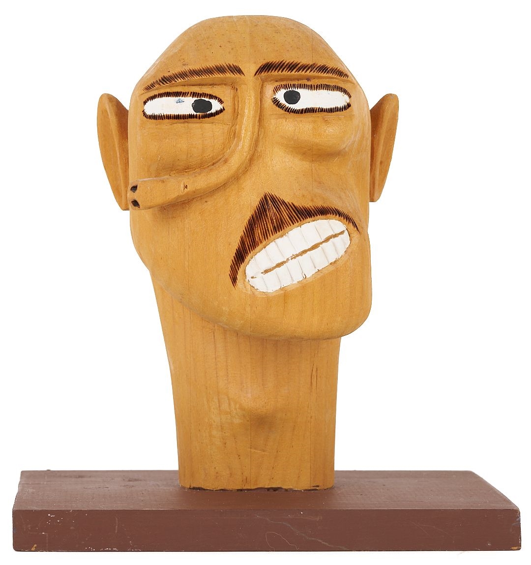 Artwork by Sulton Rogers, Sultan Rogers Folk Art Carved Head, Made of carved and painted wood