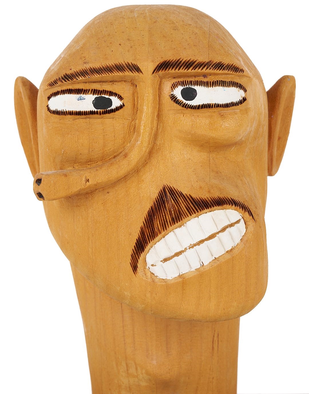 Artwork by Sulton Rogers, Sultan Rogers Folk Art Carved Head, Made of carved and painted wood