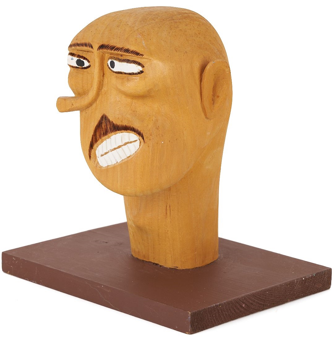 Artwork by Sulton Rogers, Sultan Rogers Folk Art Carved Head, Made of carved and painted wood