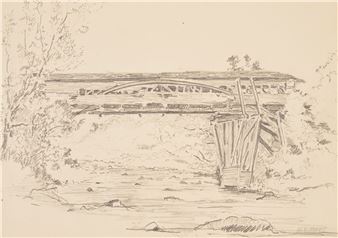 Harlan Hubbard Sketchbook w/ 10 Landscape Drawings incl. 4 Signed - Harlan Hubbard