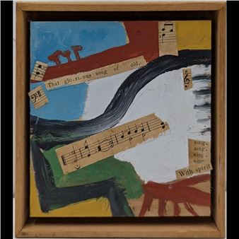 Levi Abstract Mixed Media On Wood - M. Levi