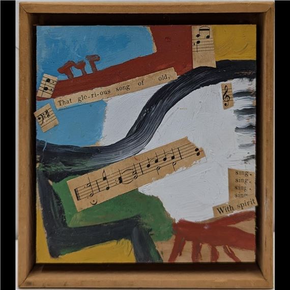 Levi Abstract Mixed Media On Wood - M. Levi