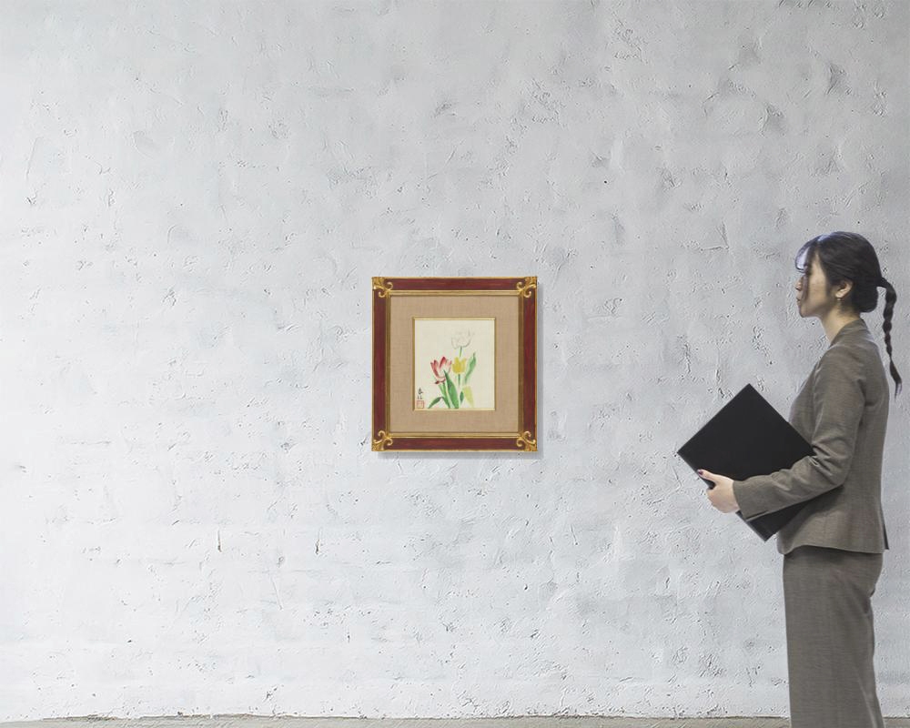 Artwork by Koga Harue, Tulips, Made of watercolor on paper