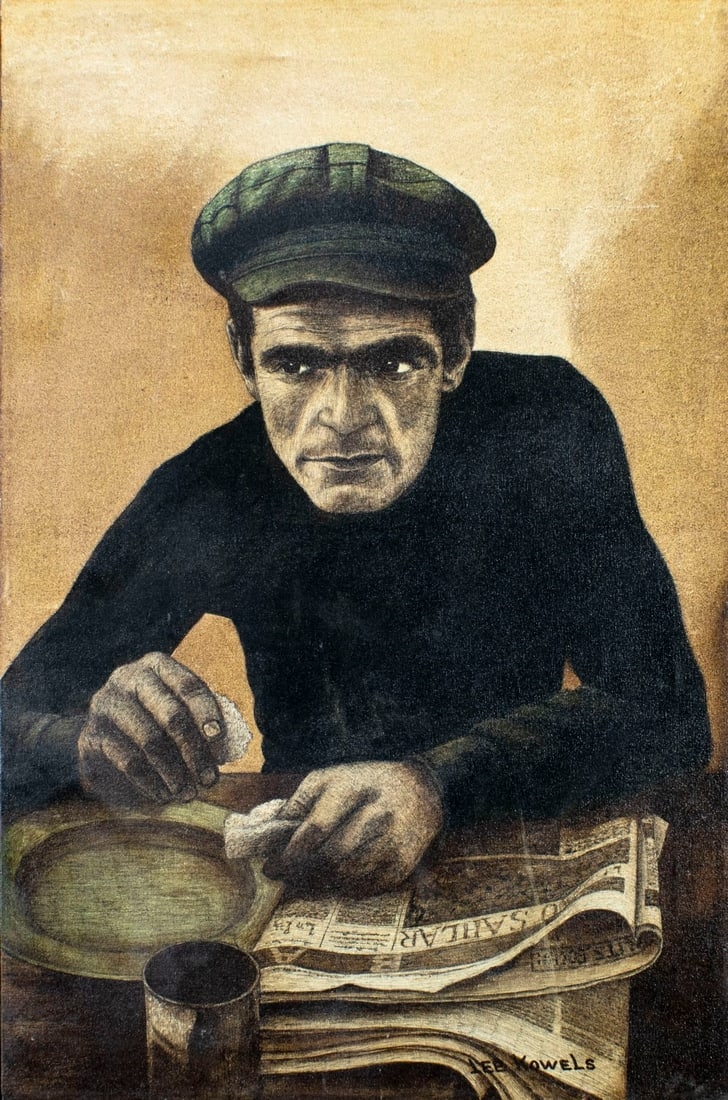 Artwork by Lee Kowels, A Day Spent (titled on verso, Made of oil on canvas