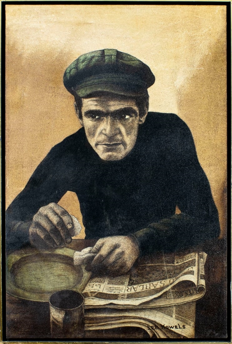 Artwork by Lee Kowels, A Day Spent (titled on verso, Made of oil on canvas