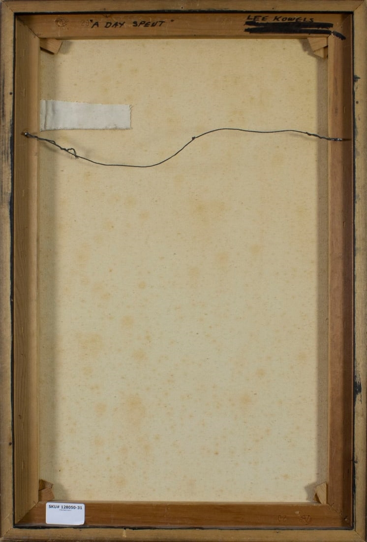 Artwork by Lee Kowels, A Day Spent (titled on verso, Made of oil on canvas