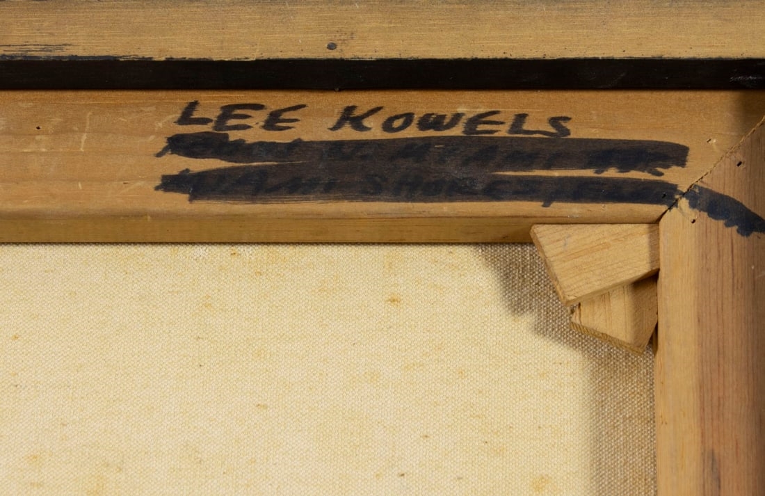 Artwork by Lee Kowels, A Day Spent (titled on verso, Made of oil on canvas